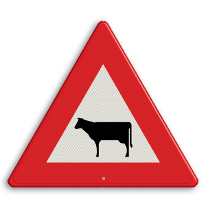 Waarschuwingsbord vee